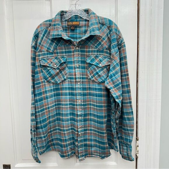 Canyon Guide Other - Canyon Guide western flannel plain pearl snap long sleeve shirt men's xl